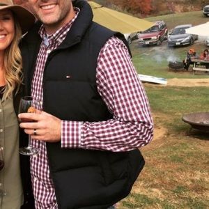 Navy blue down puffer vest